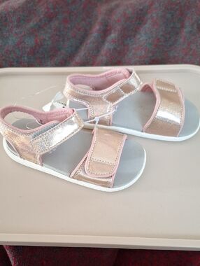 See Kai Run Rose Gold Metallic Velcro Sandals